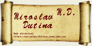 Miroslav Dutina vizit kartica
